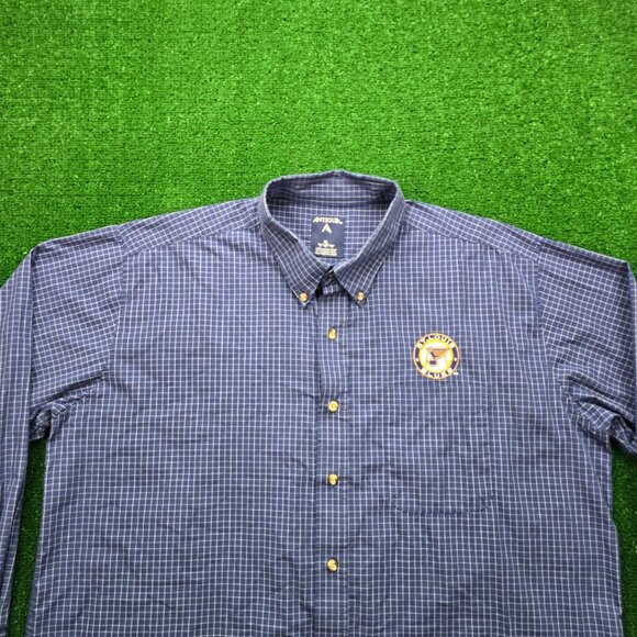 St Louis Blues Shirt Mens‎ XL/2XL Blue Check Button Down Long Sleeve NHL Hockey - Picture 2 of 9